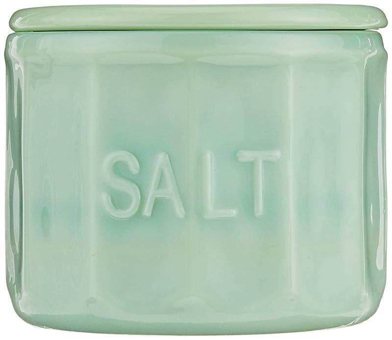 Tablecraft Salt Cellar with Lid, 3.75" x 3.75" x 3.125", Green - Image 2